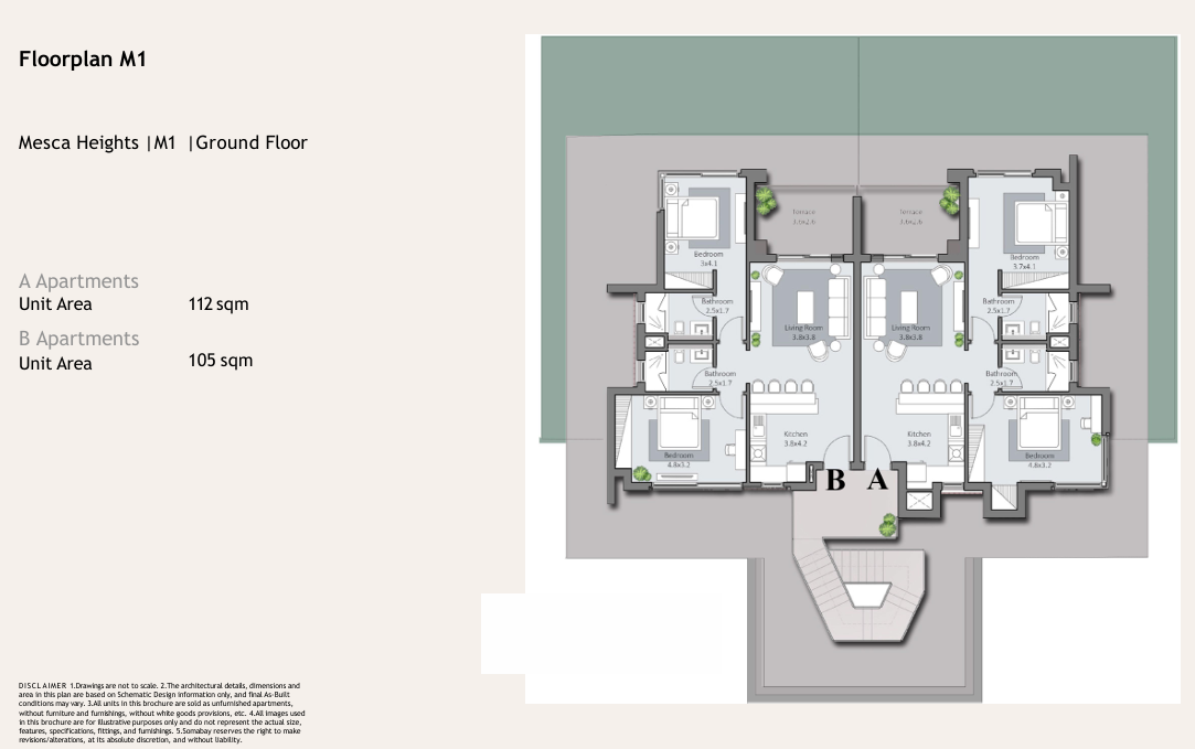 Floor plan for apartment at Mesca Somabay