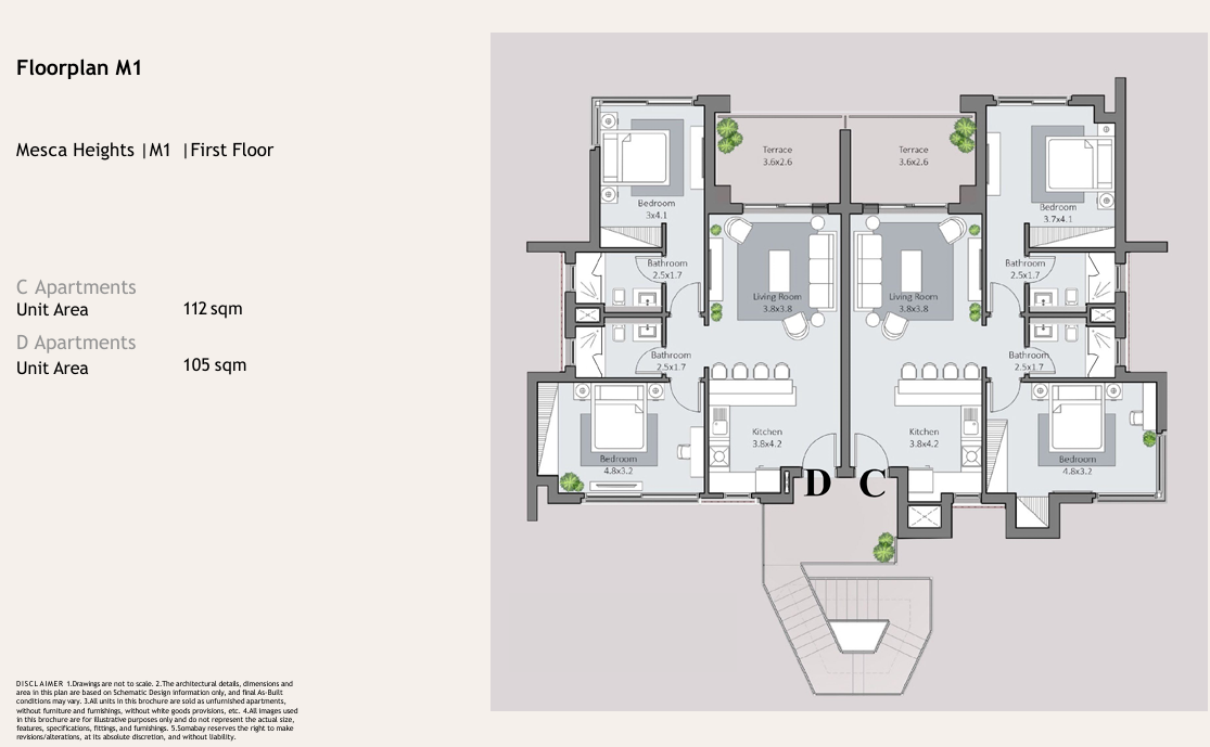Floor plan for apartment at Mesca Somabay