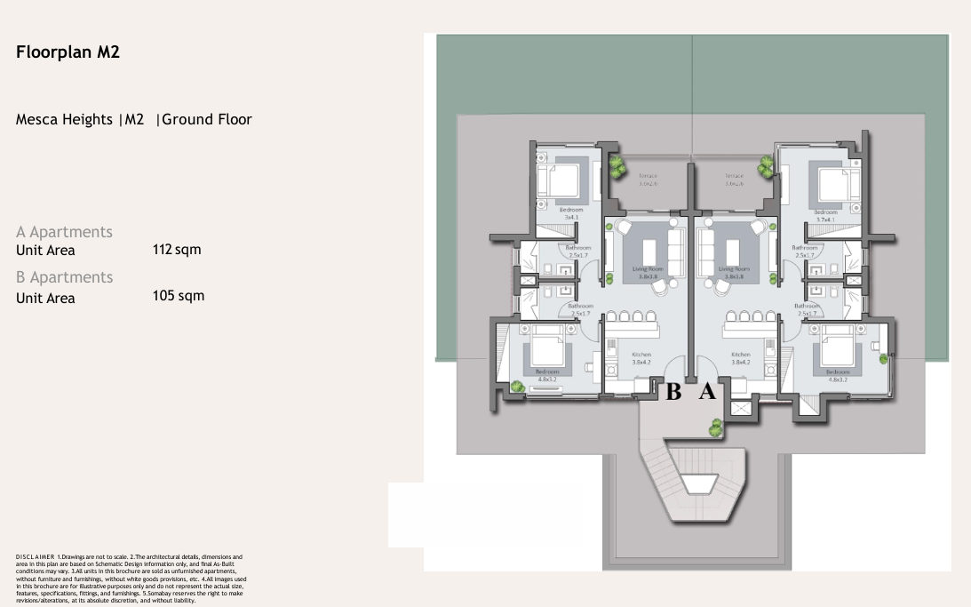 Floor plan for apartment at Mesca Somabay