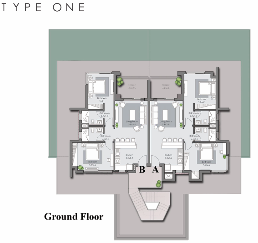 Floor plan for chalet at Reef Town