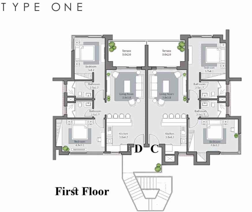 Floor plan for apartment at Reef Town