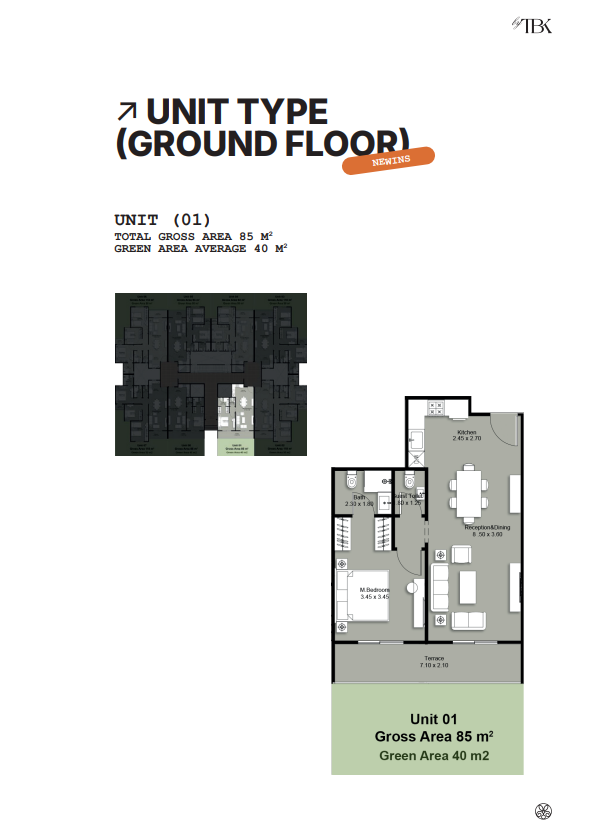 Floor plan for apartment at Beginnings