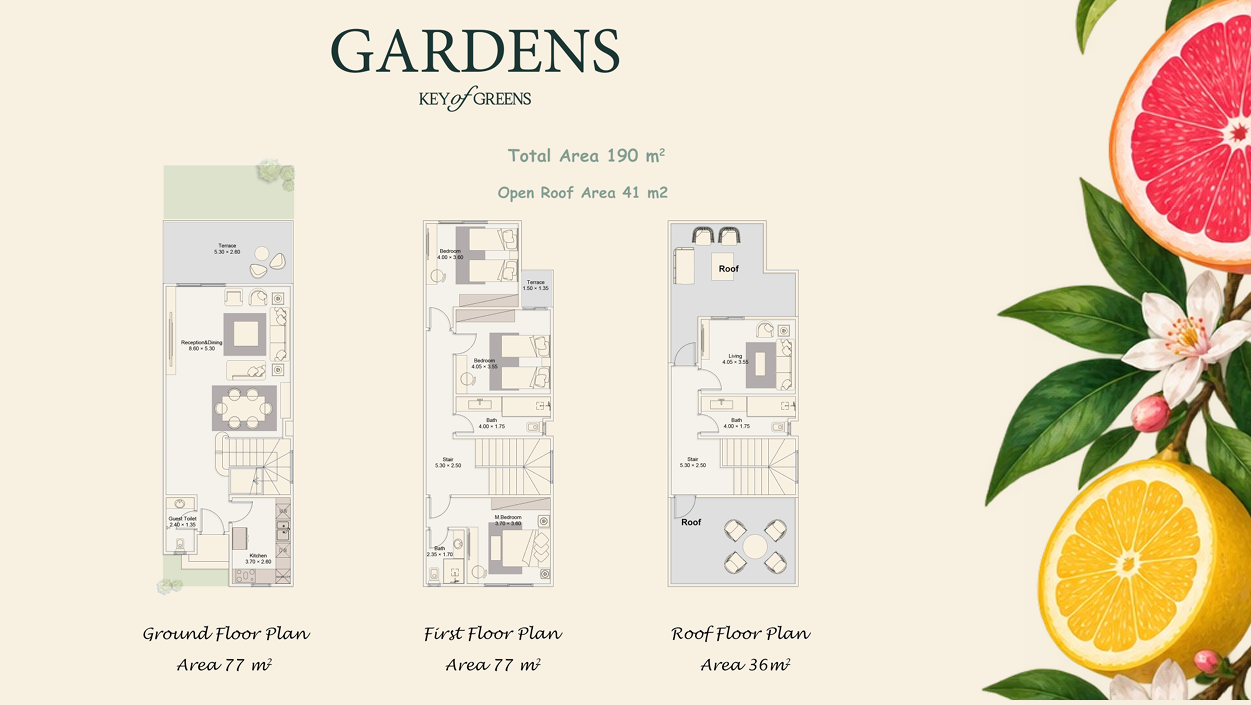 Floor plan for townhouse at Key Of Greens