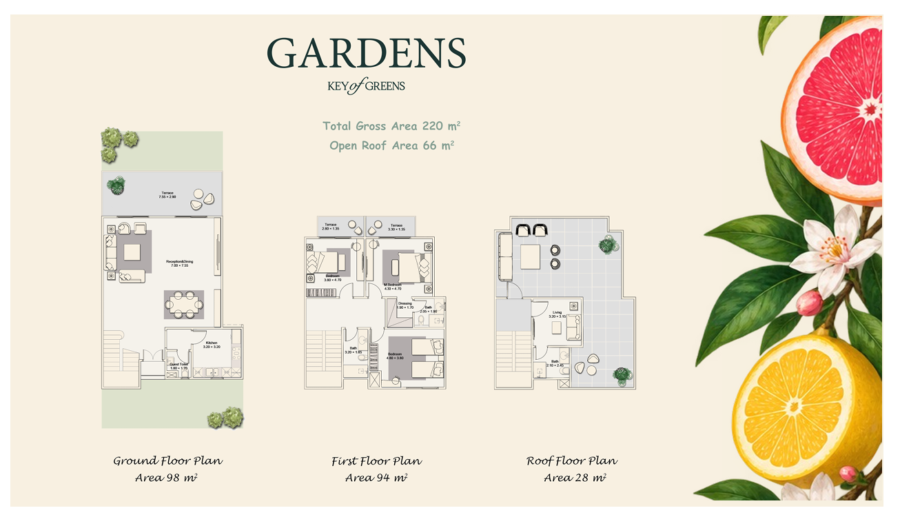 Floor plan for townhouse at Key Of Greens