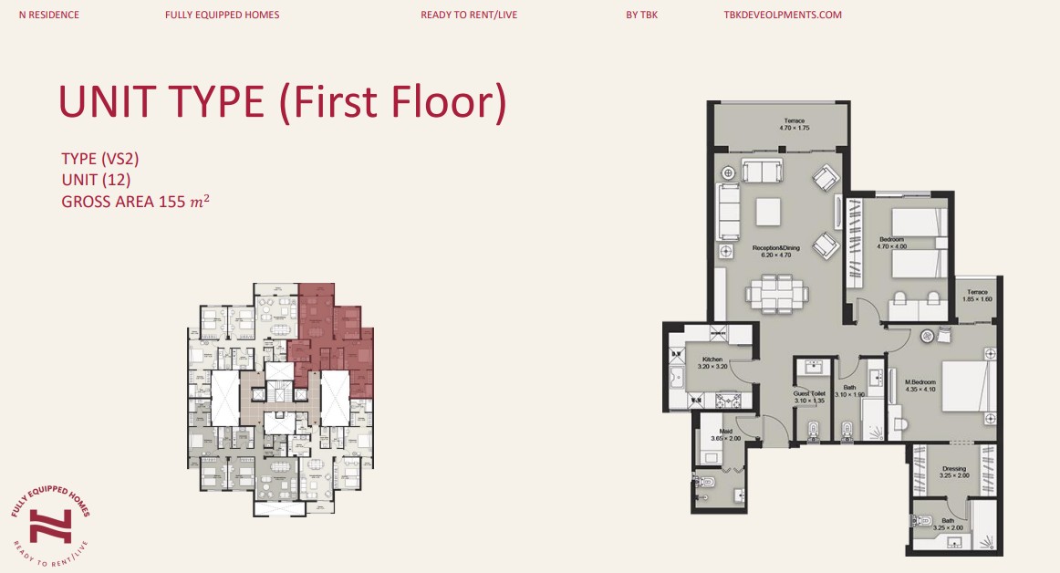 Floor plan for apartment at N Residence