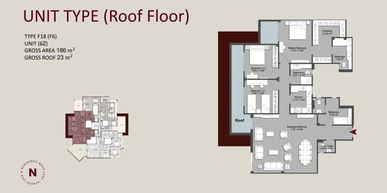 Floor plan for penthouse at N Residence