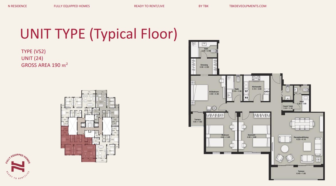 Floor plan for apartment at N Residence