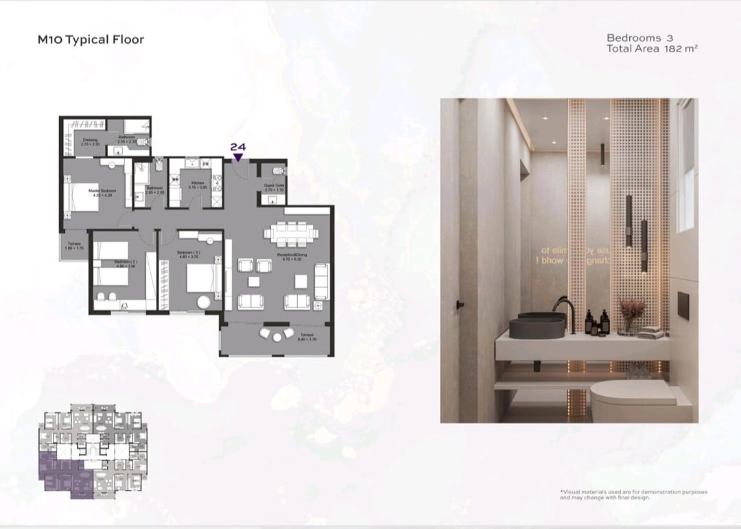 Floor plan for apartment at Serenity-90 Avenue