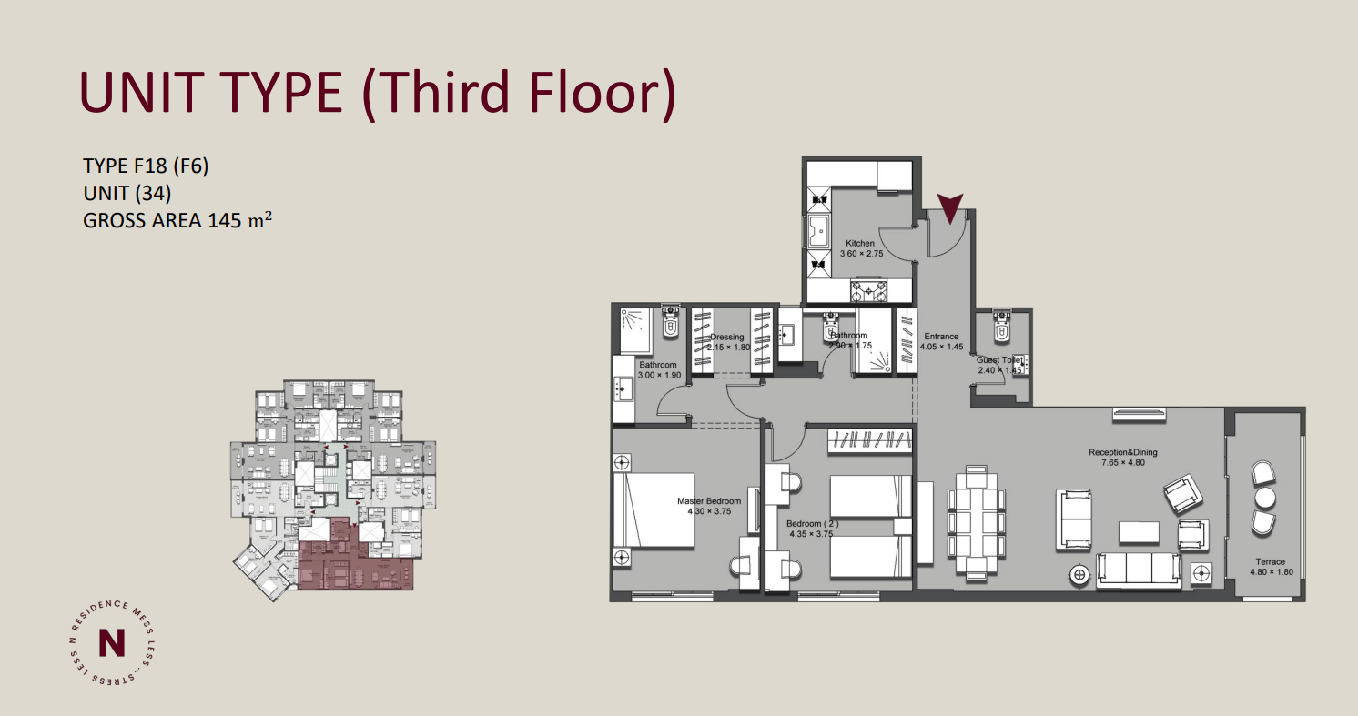 Floor plan for apartment at N Residence