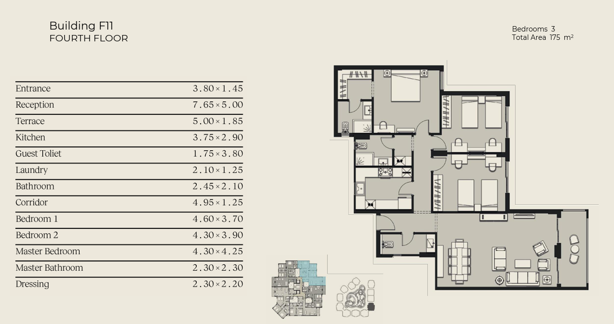 Floor plan for apartment at Serenity-90 Avenue