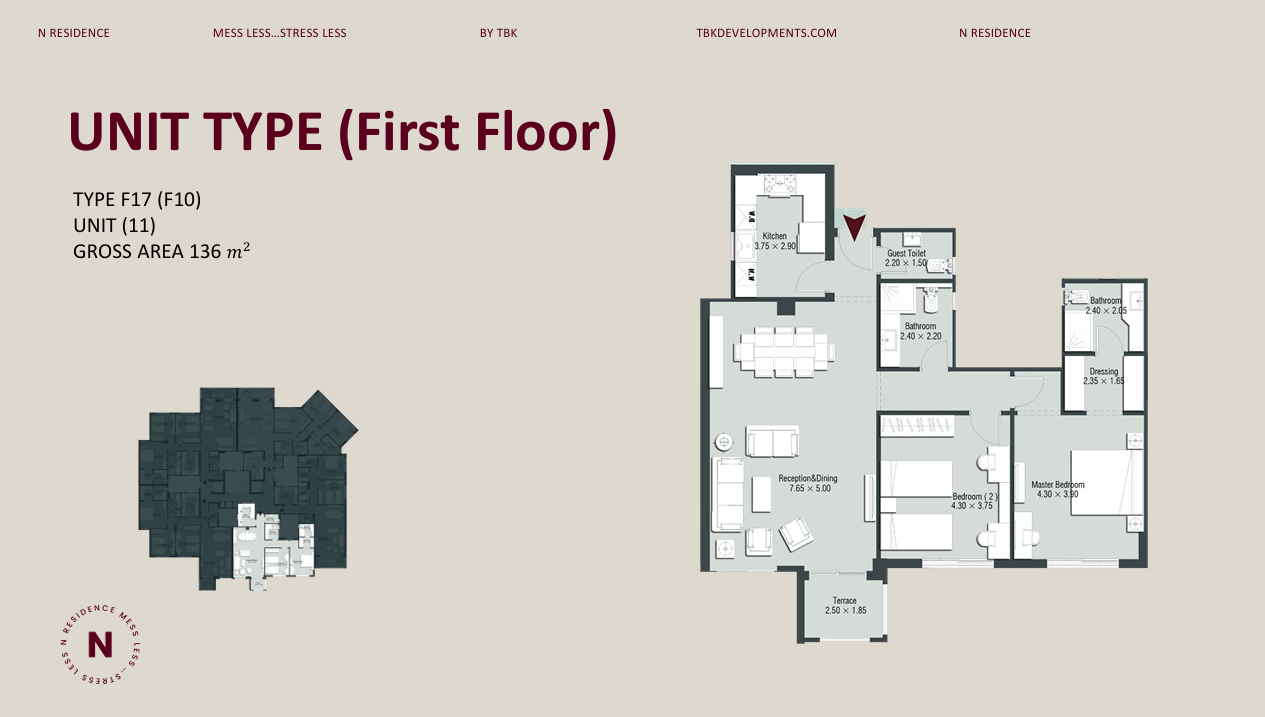 Floor plan for apartment at N Residence