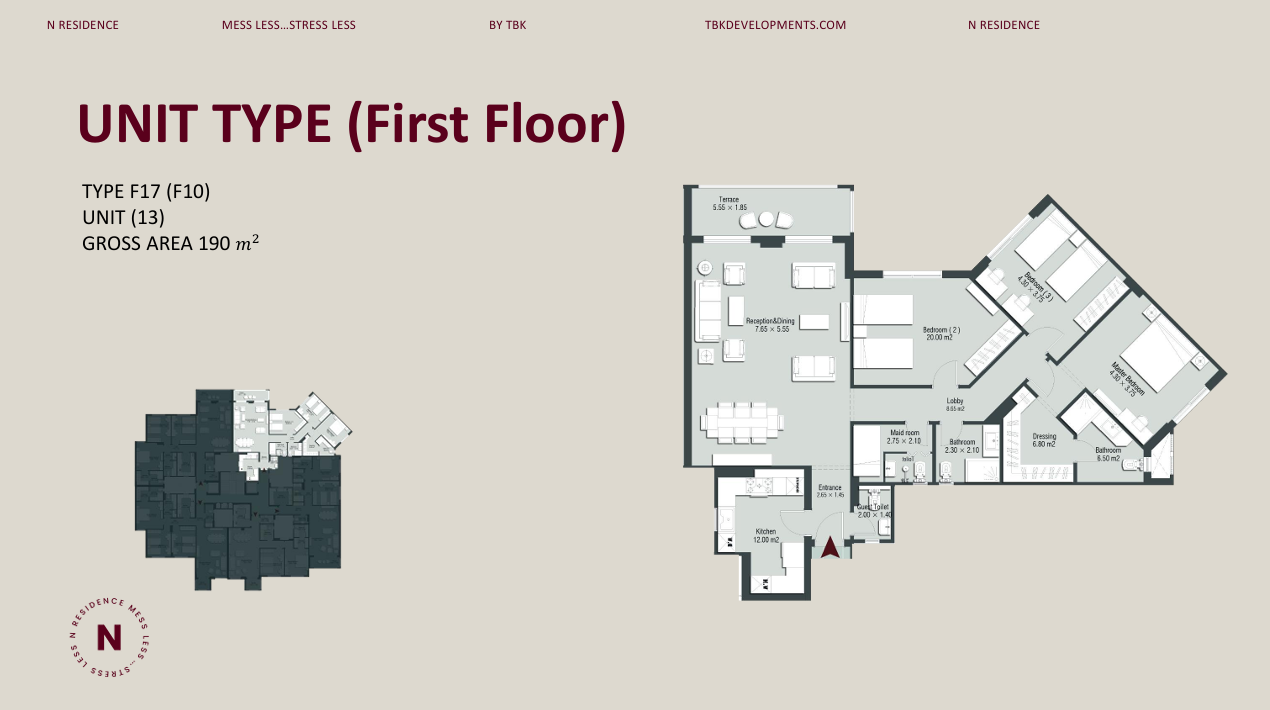 Floor plan for apartment at N Residence
