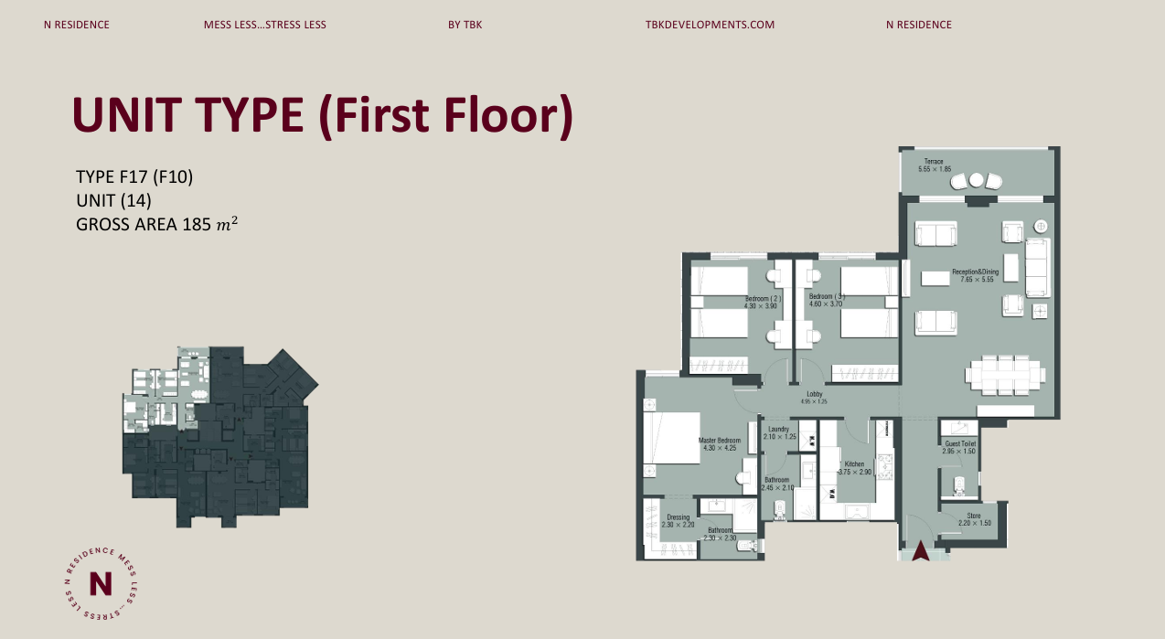 Floor plan for apartment at N Residence