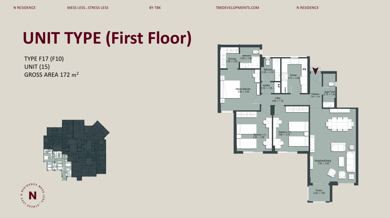 Floor plan for apartment at N Residence