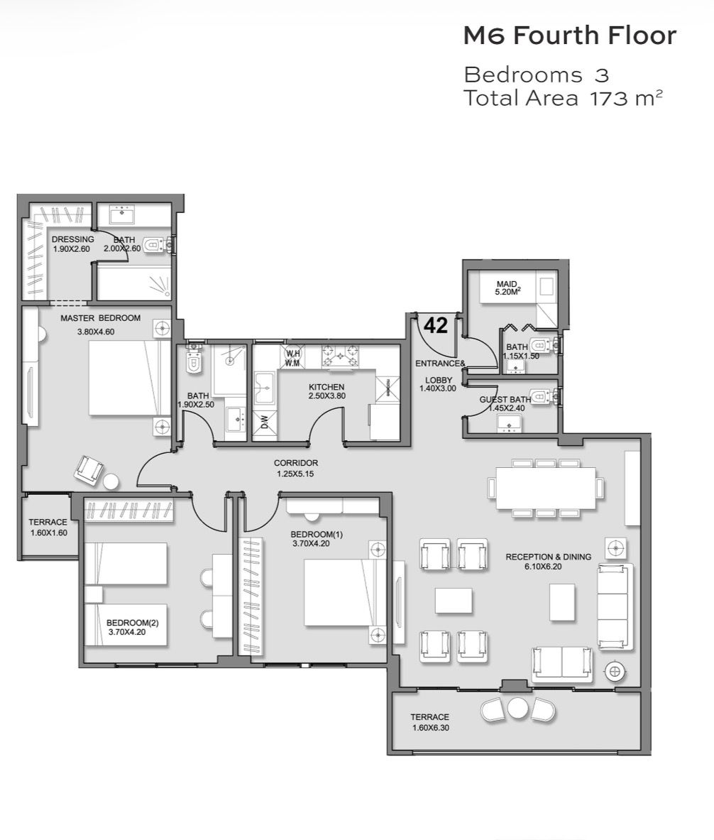 Floor plan for apartment at Serenity-90 Avenue