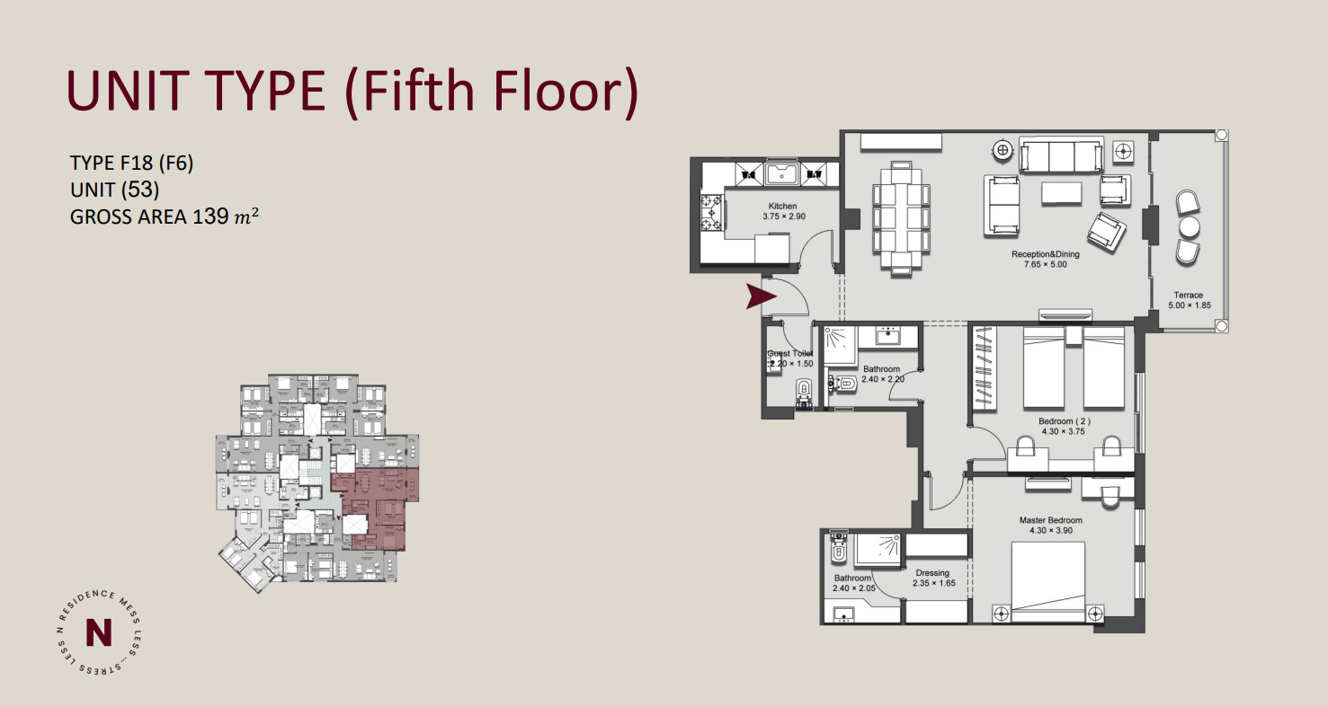 Floor plan for apartment at N Residence