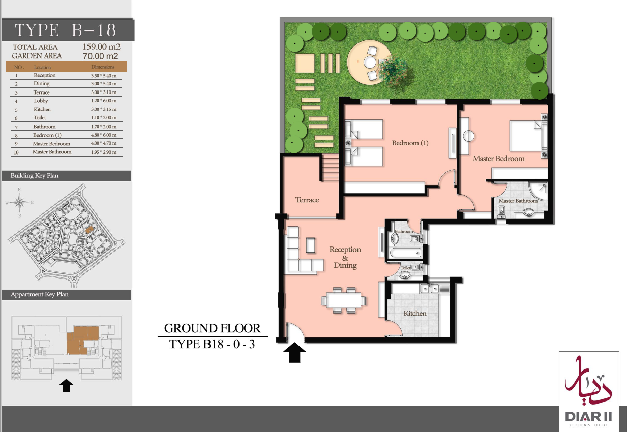 Floor plan for apartment at Diar II