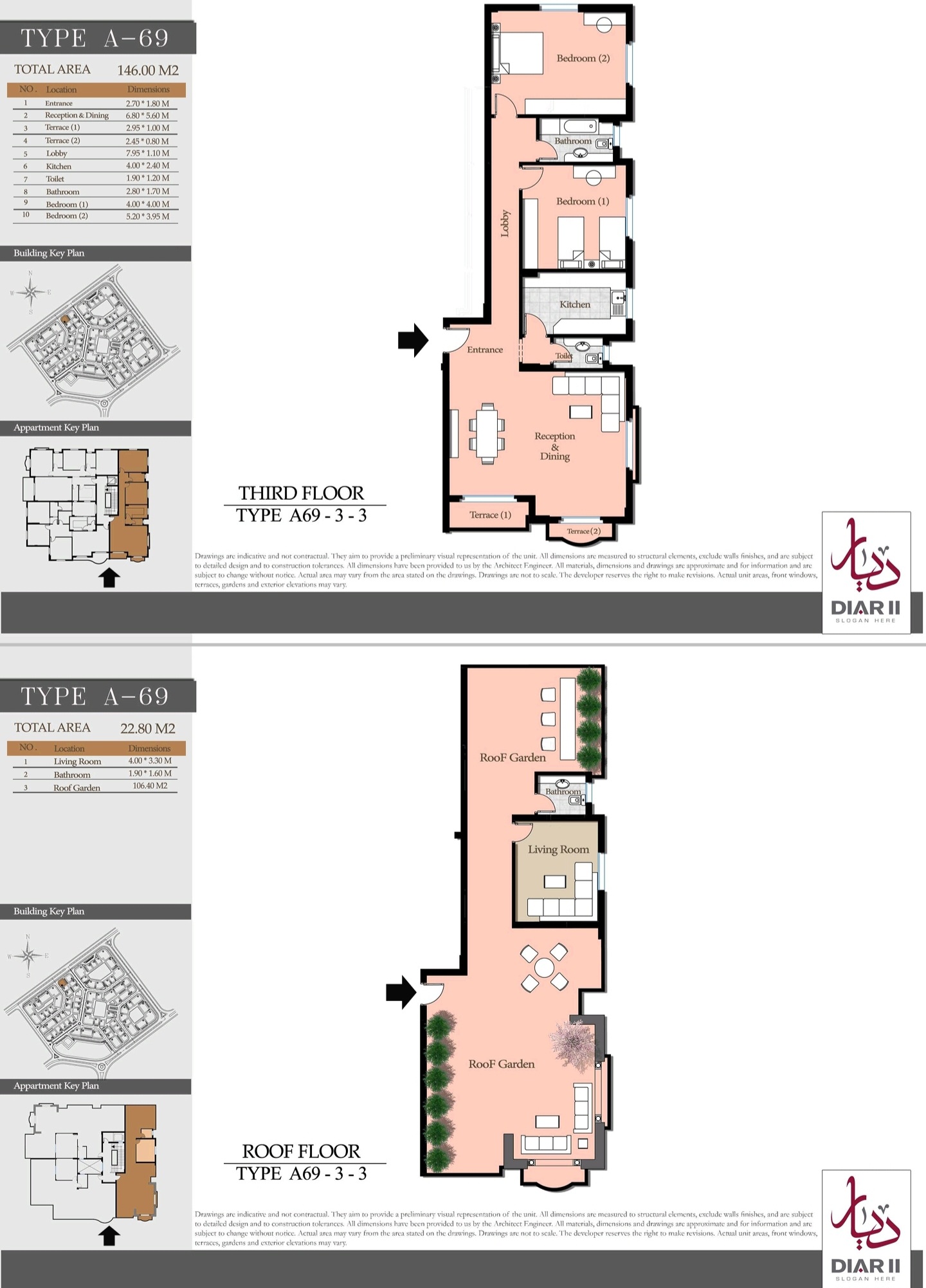 Floor plan for penthouse at Diar II