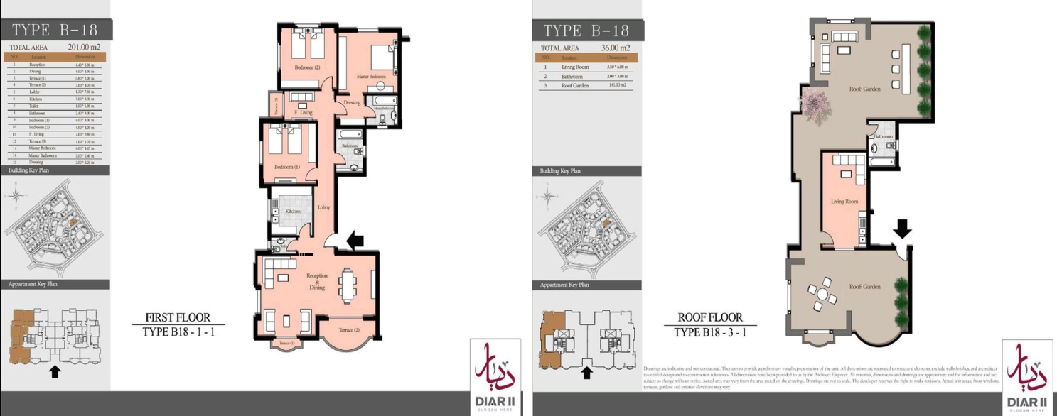 Floor plan for penthouse at Diar II
