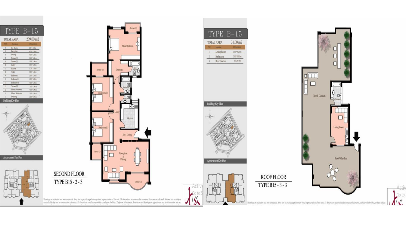 Floor plan for penthouse at Diar II