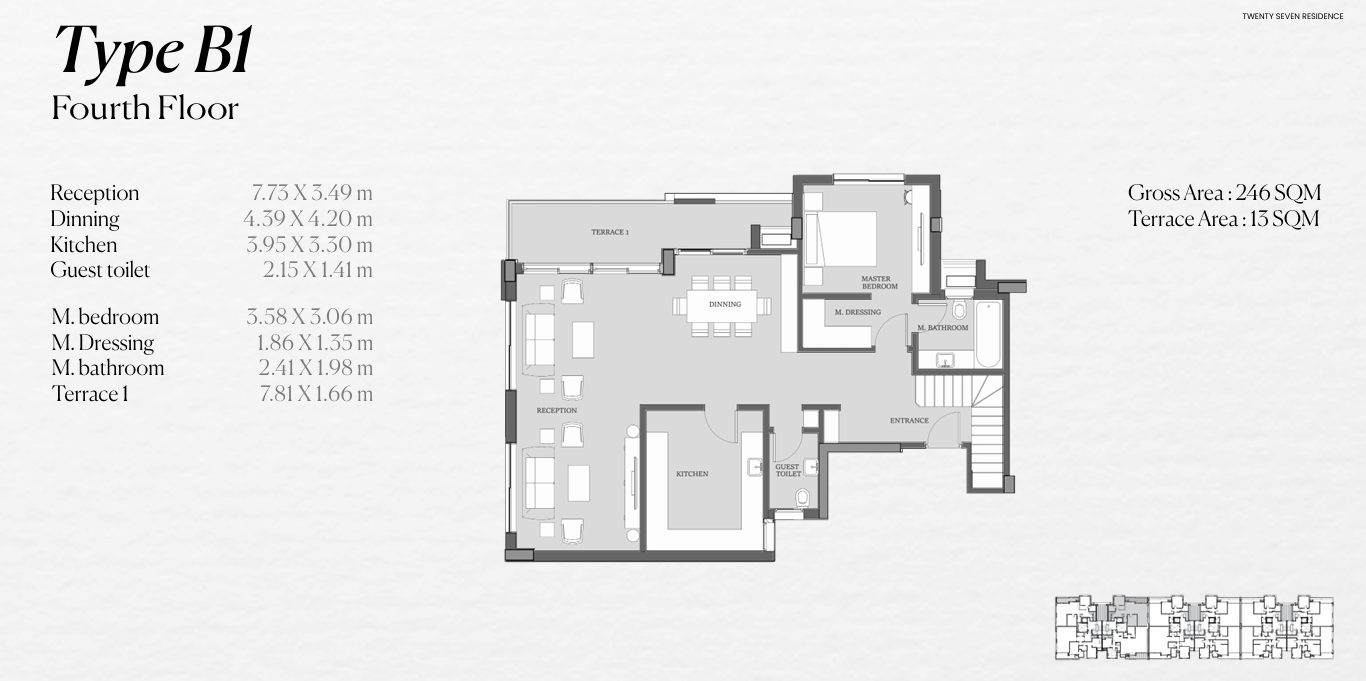 Floor plan for duplex at 27 Residence