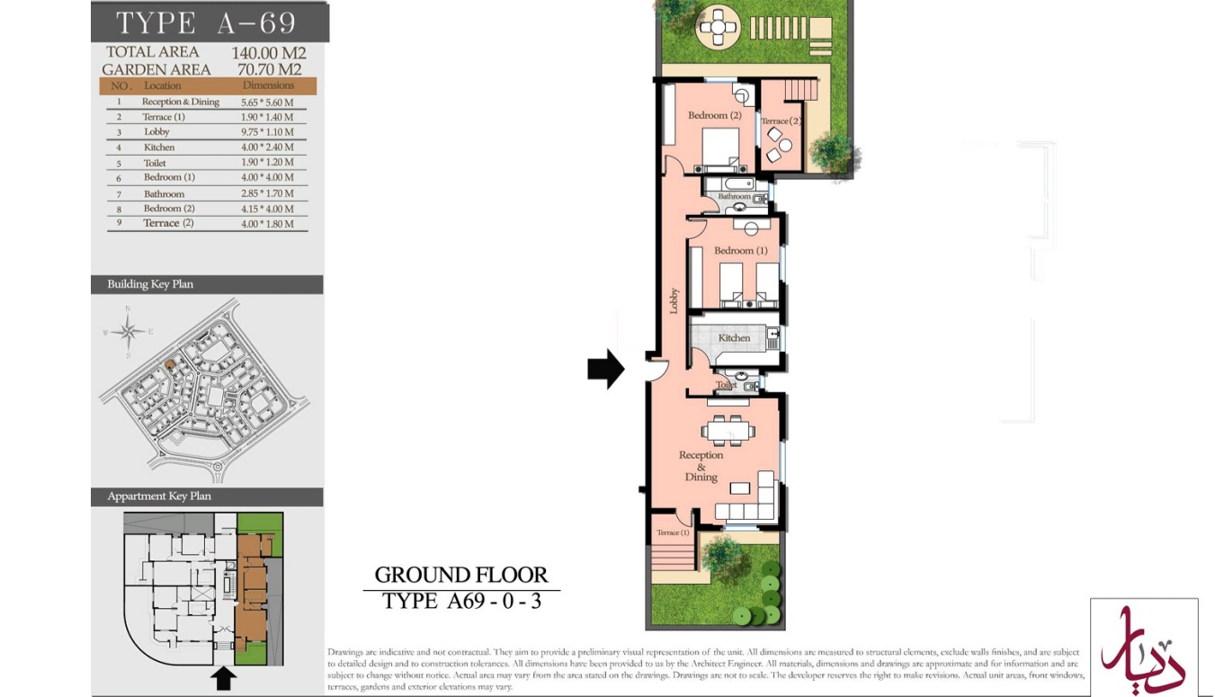 Floor plan for apartment at Diar II