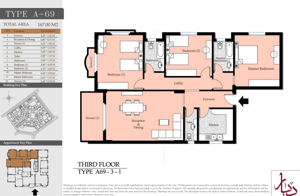 Floor plan for penthouse at Diar II