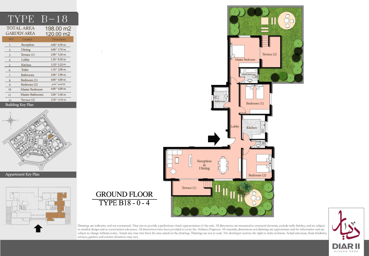 Floor plan for apartment at Diar II