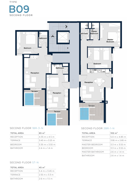 Floor plan for studio at Il Monte Galala