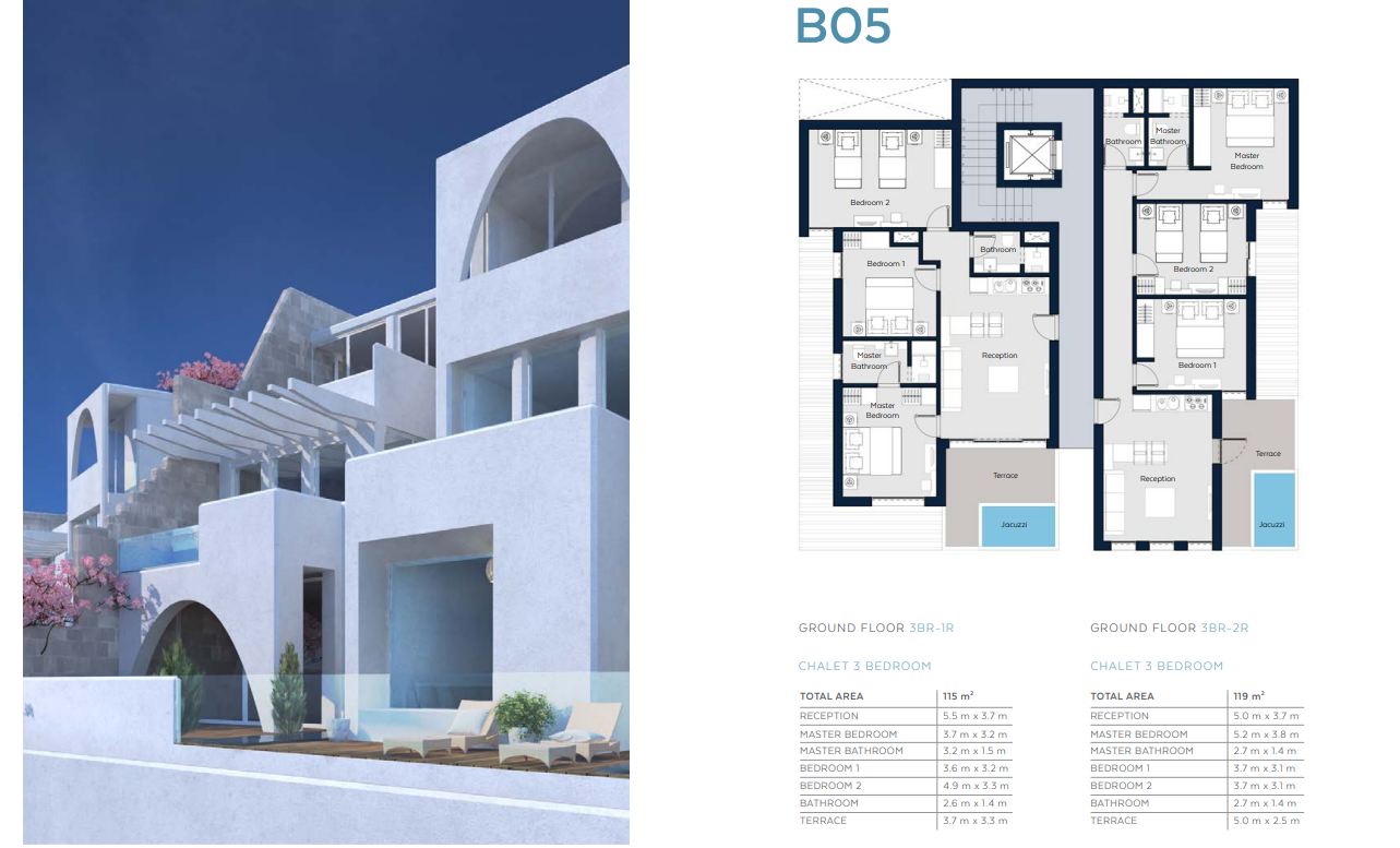 Floor plan for chalet at Il Monte Galala