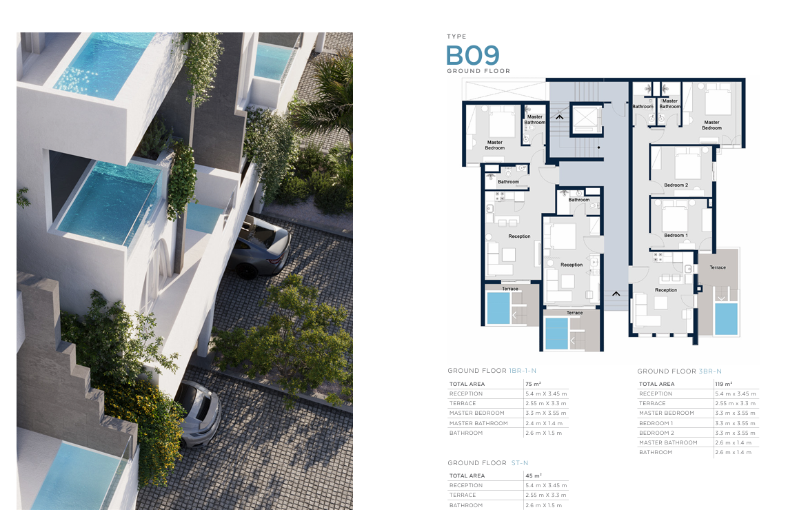 Floor plan for studio at Il Monte Galala