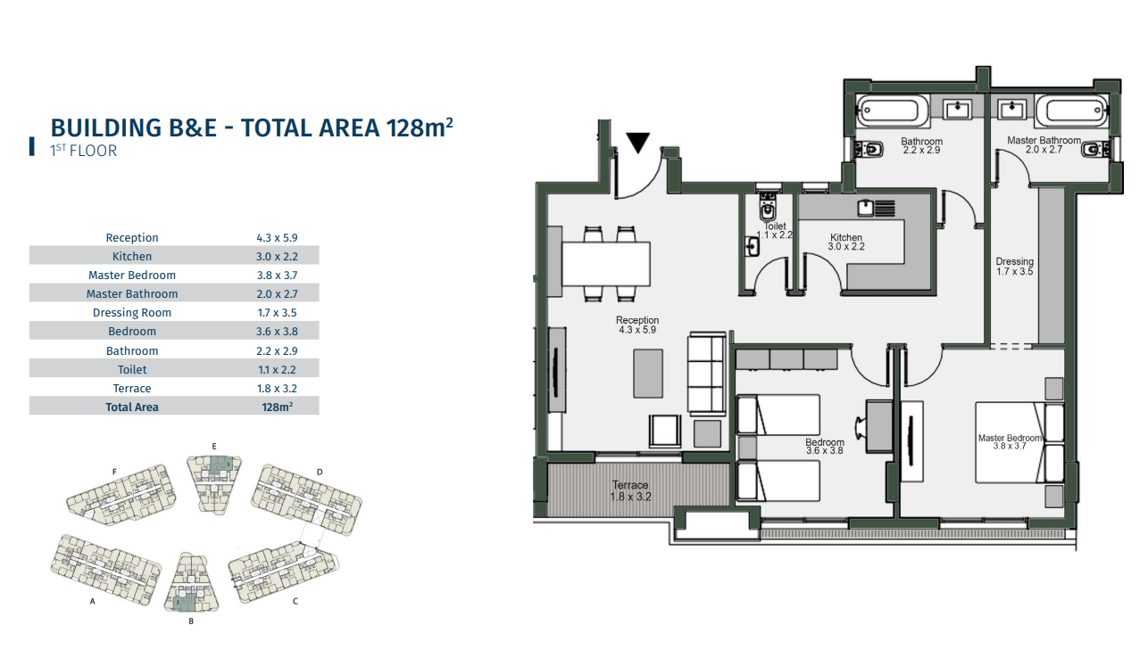 Floor plan for apartment at Bloomfields