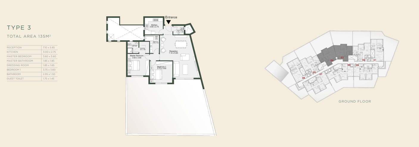 Floor plan for apartment at Bloomfields