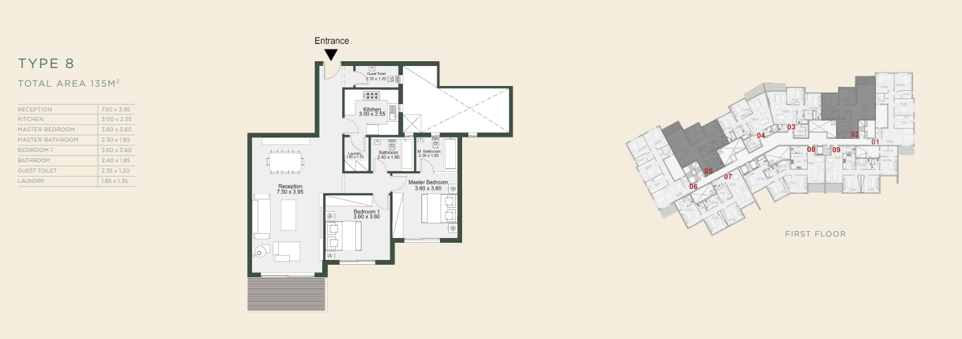 Floor plan for apartment at Bloomfields