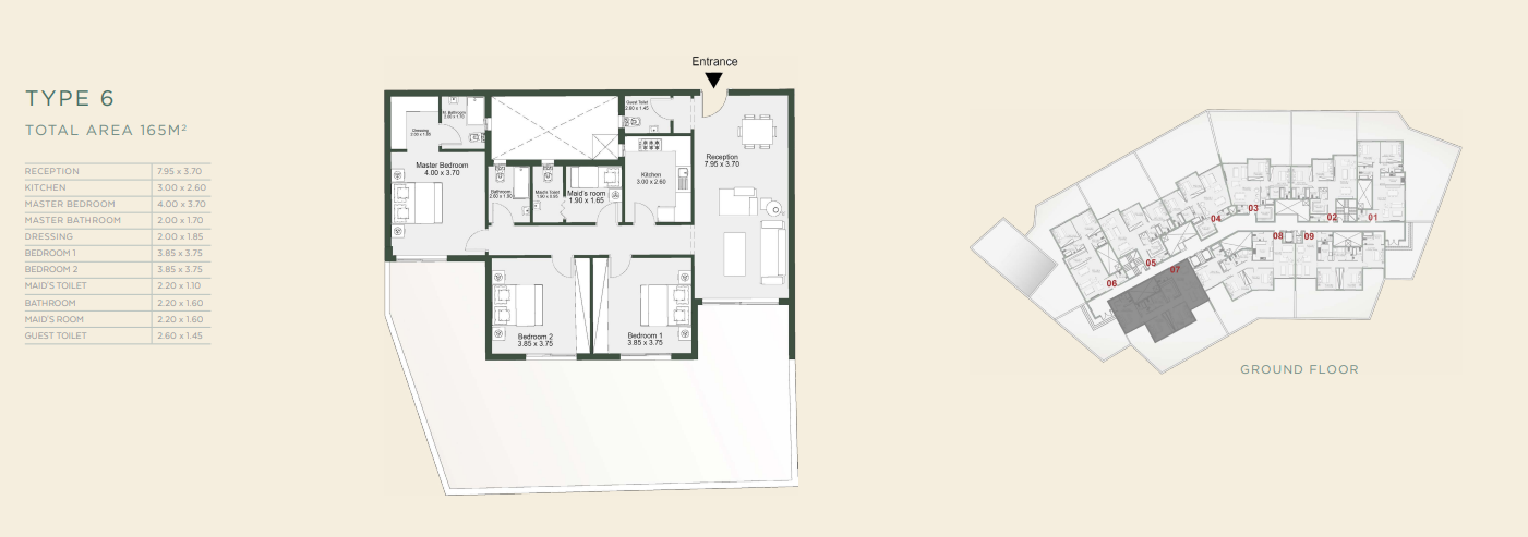 Floor plan for apartment at Bloomfields
