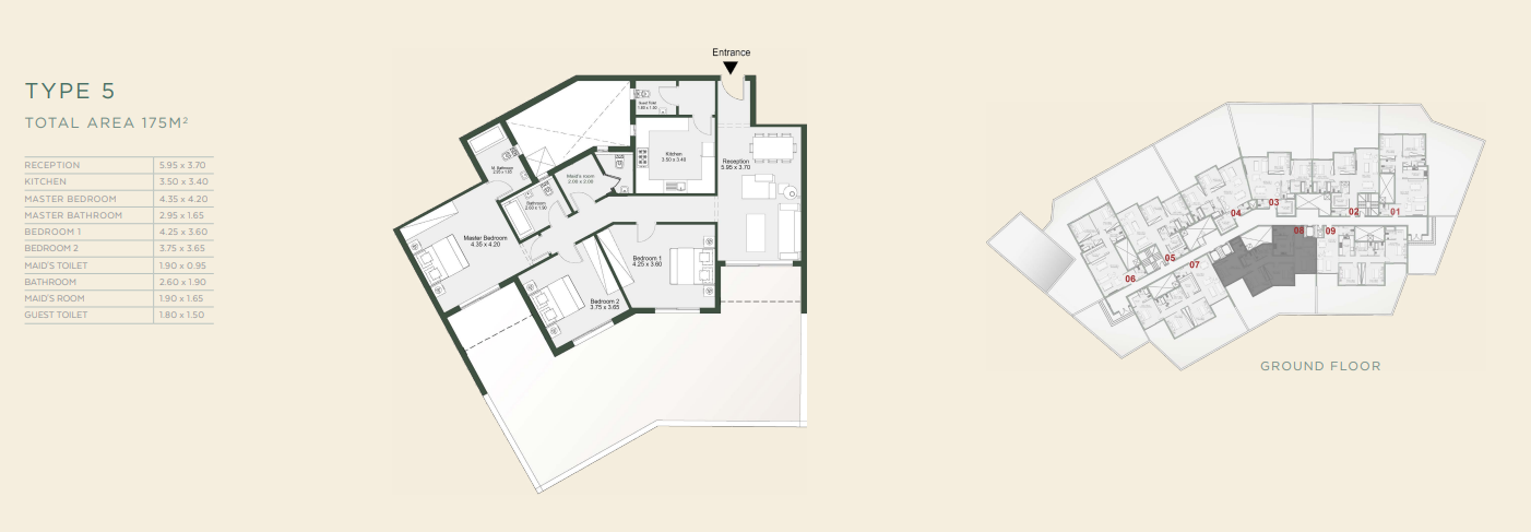 Floor plan for apartment at Bloomfields