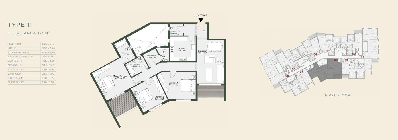 Floor plan for apartment at Bloomfields