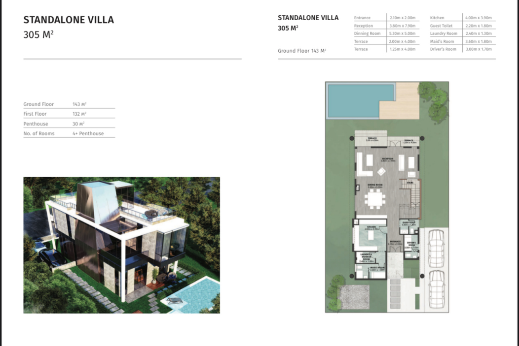 Floor plan for villa at Bloomfields