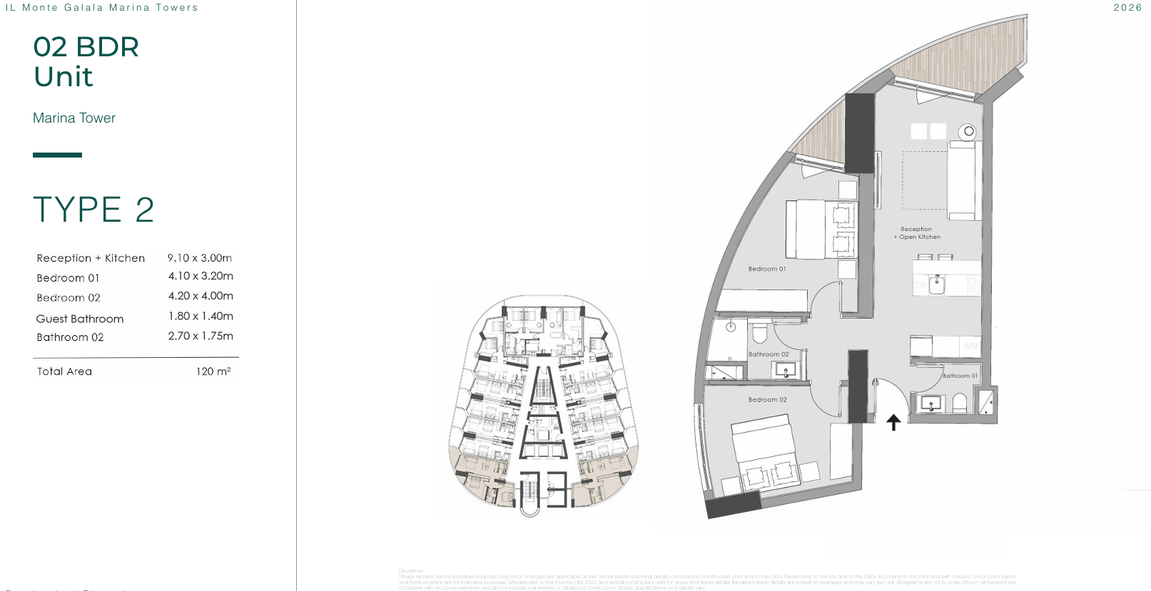 Floor plan for apartment at Il Monte Galala