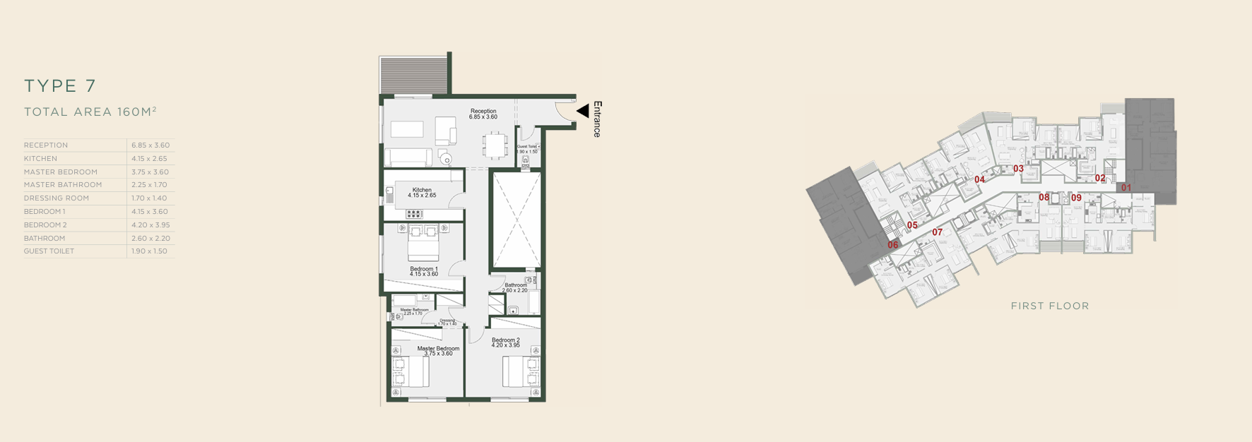 Floor plan for apartment at Bloomfields