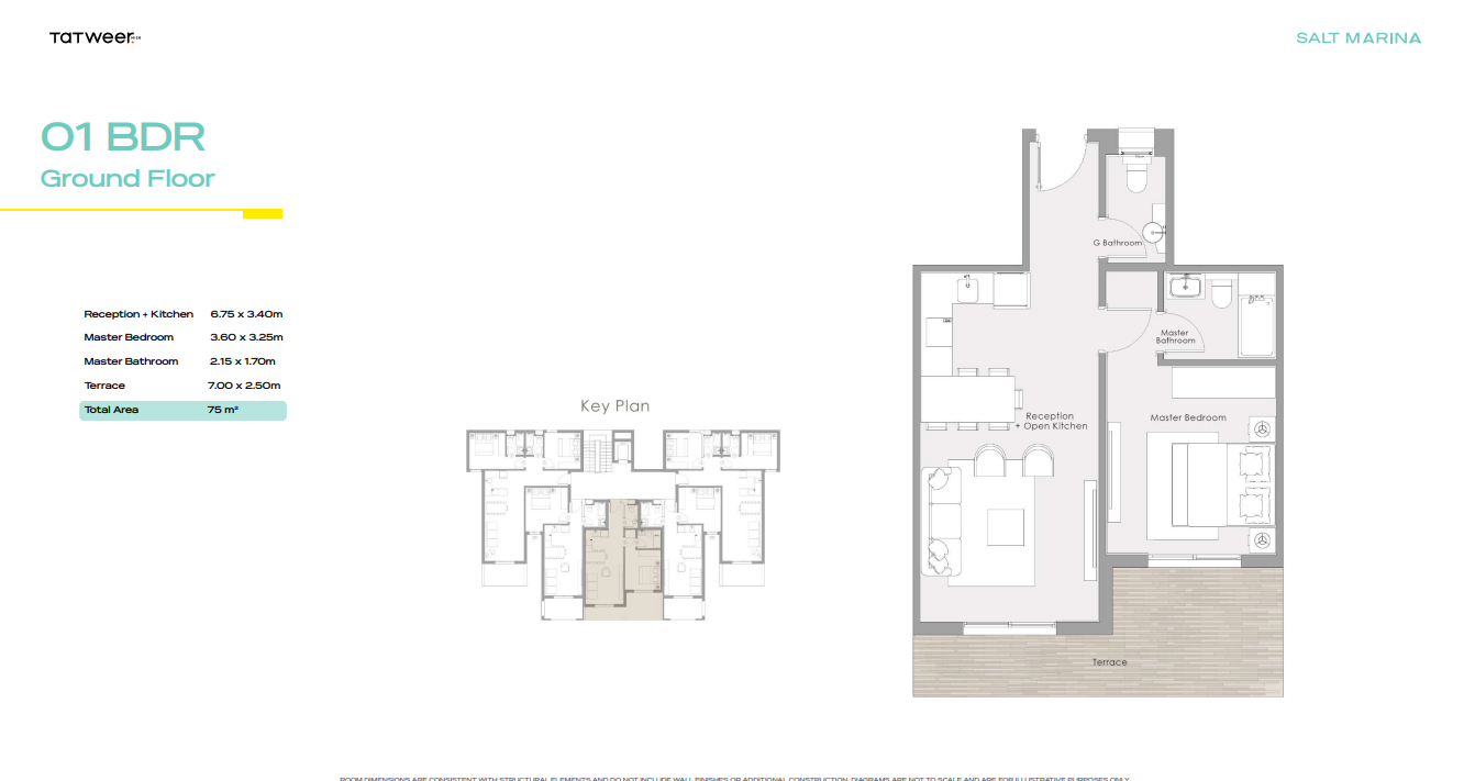 Floor plan for chalet at Salt Marina
