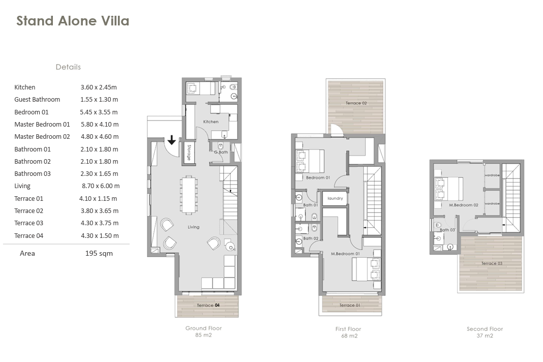 Floor plan for villa at Scenes