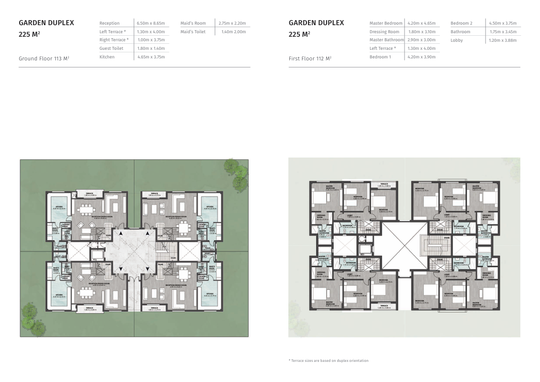 Floor plan for duplex at Bloomfields