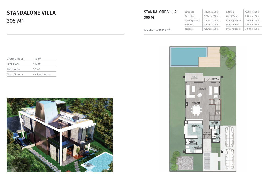 Floor plan for villa at Bloomfields