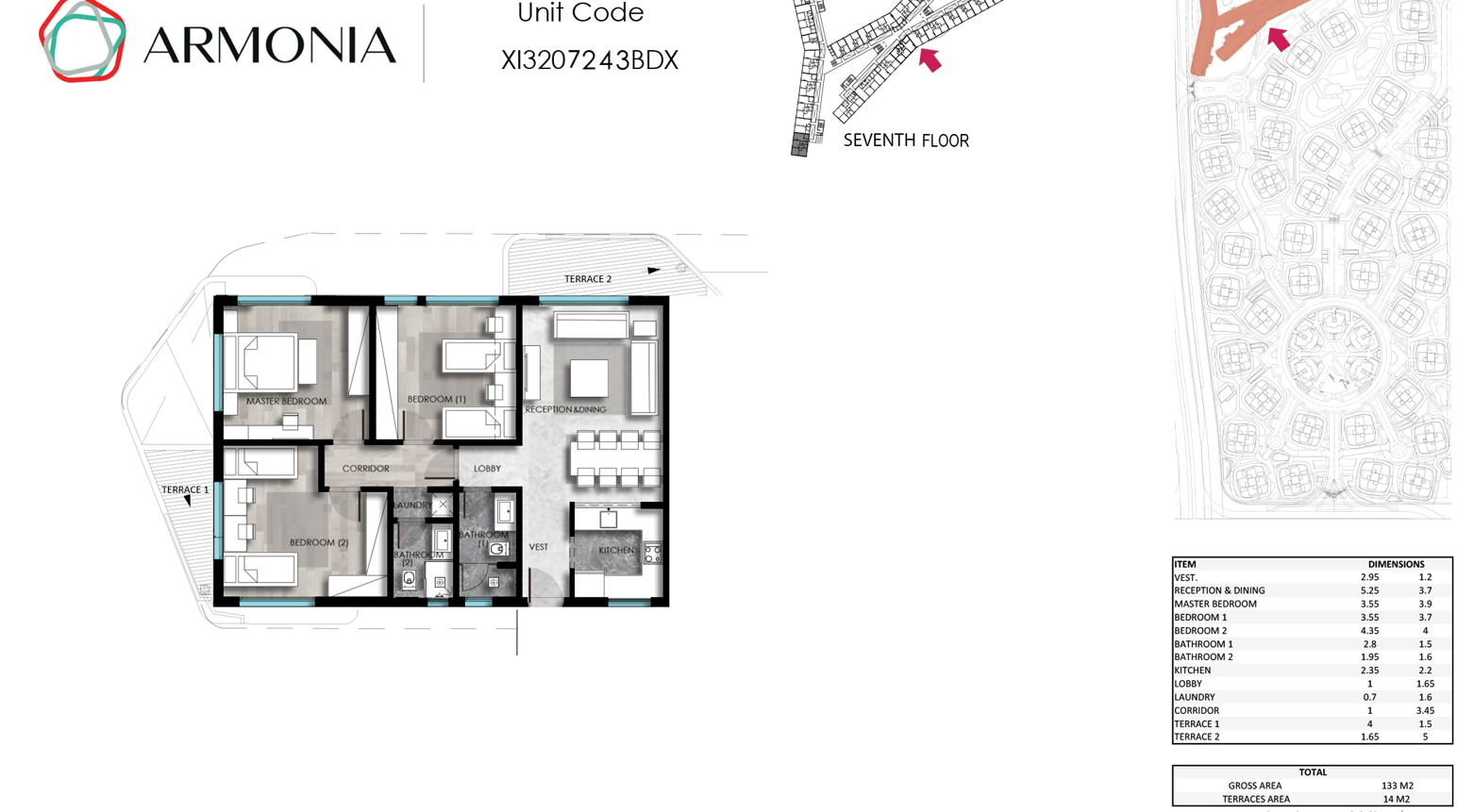 Floor plan for apartment at Armonia