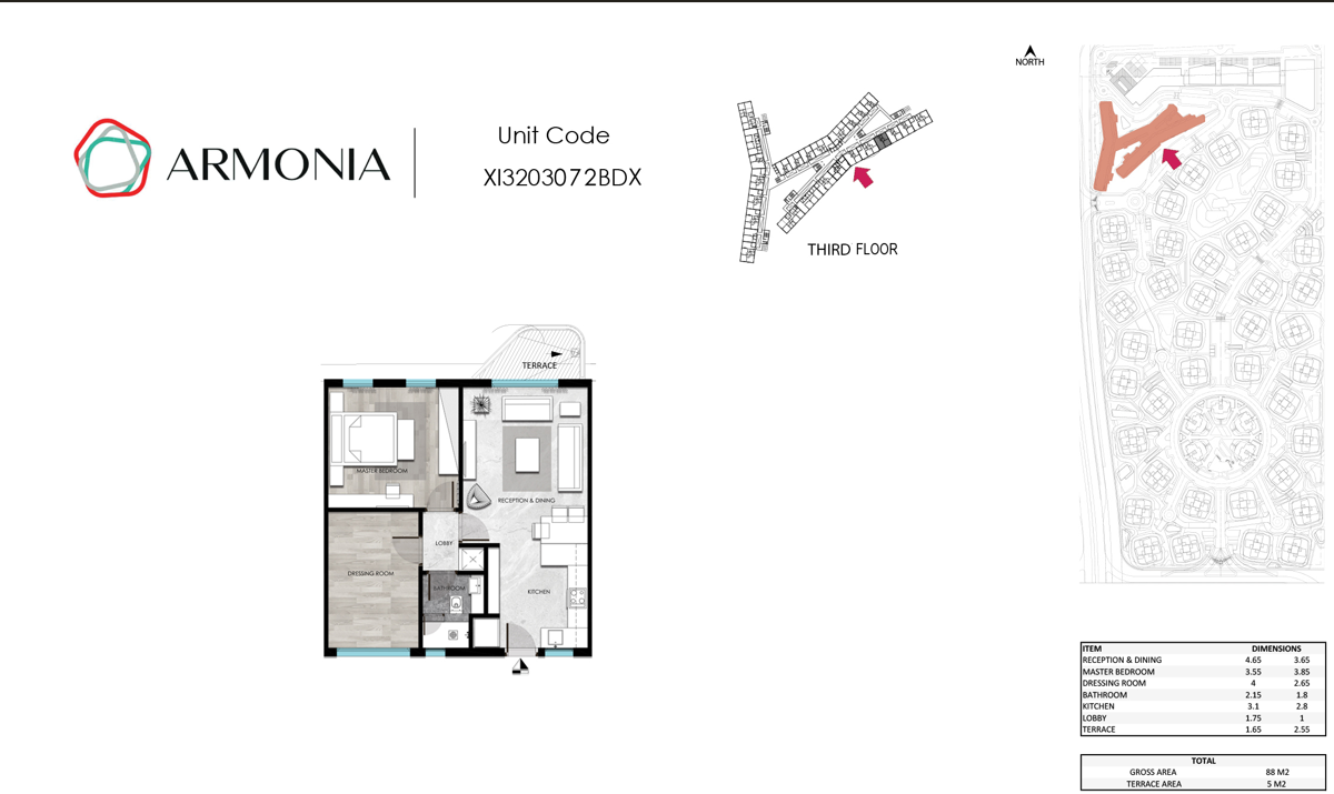 Floor plan for apartment at Armonia