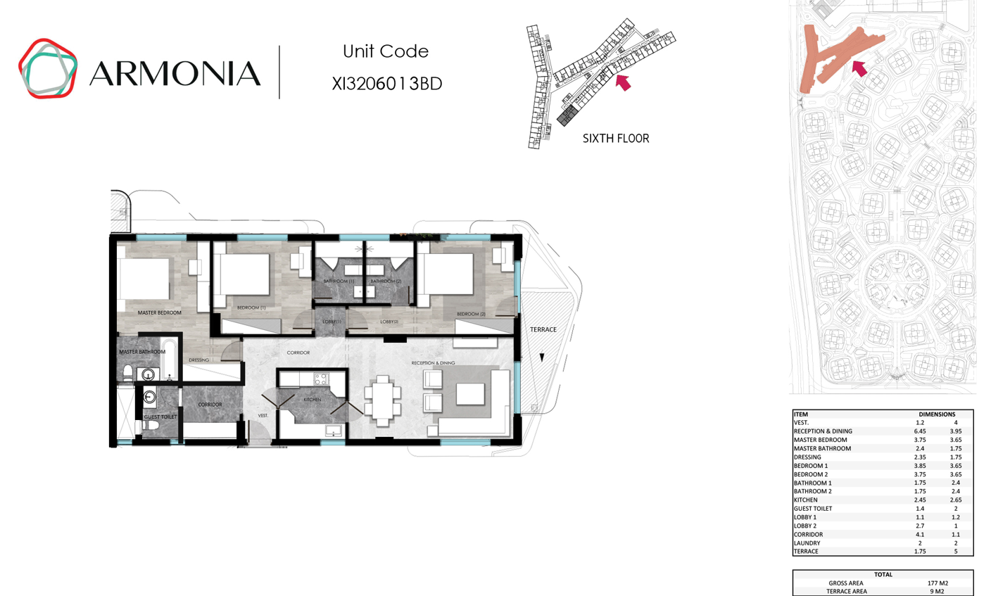Floor plan for apartment at Armonia