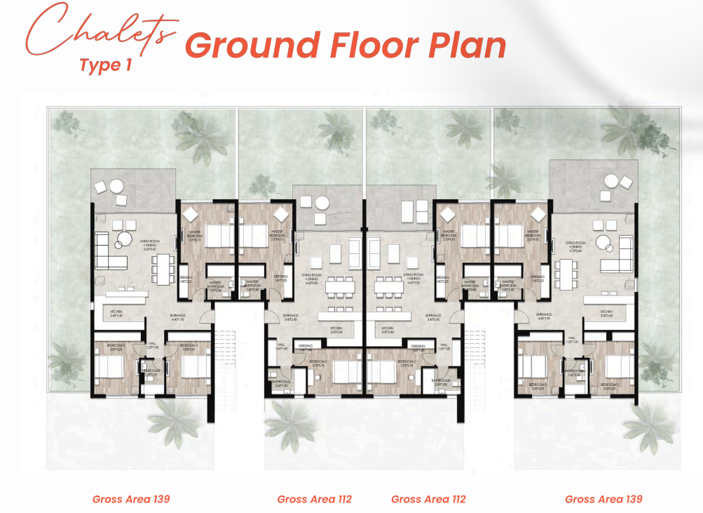 Floor plan for chalet at Il Bayou