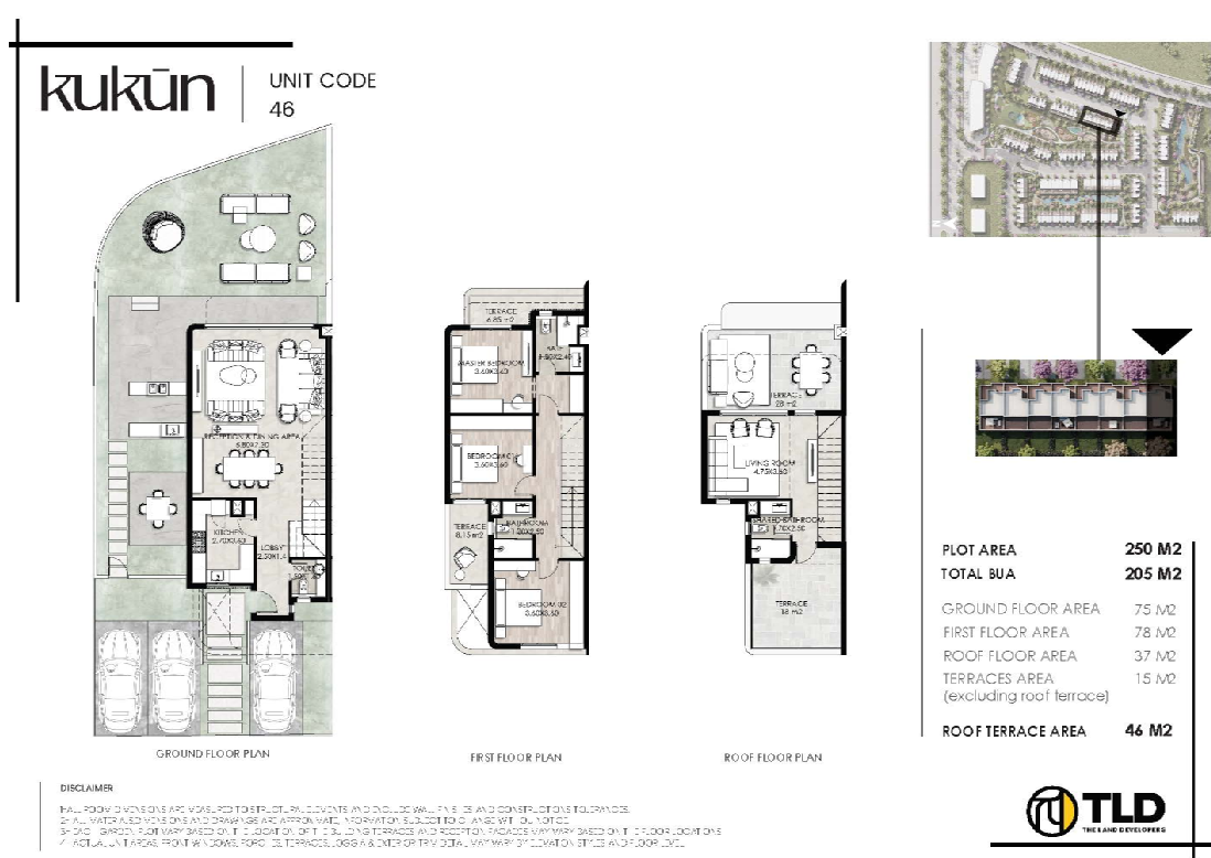 Floor plan for townhouse at Kukun