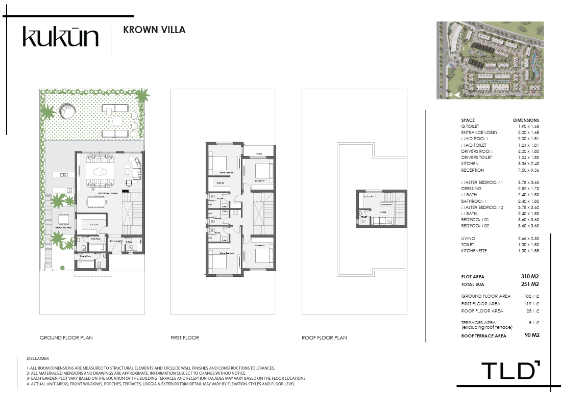 Floor plan for villa at Kukun